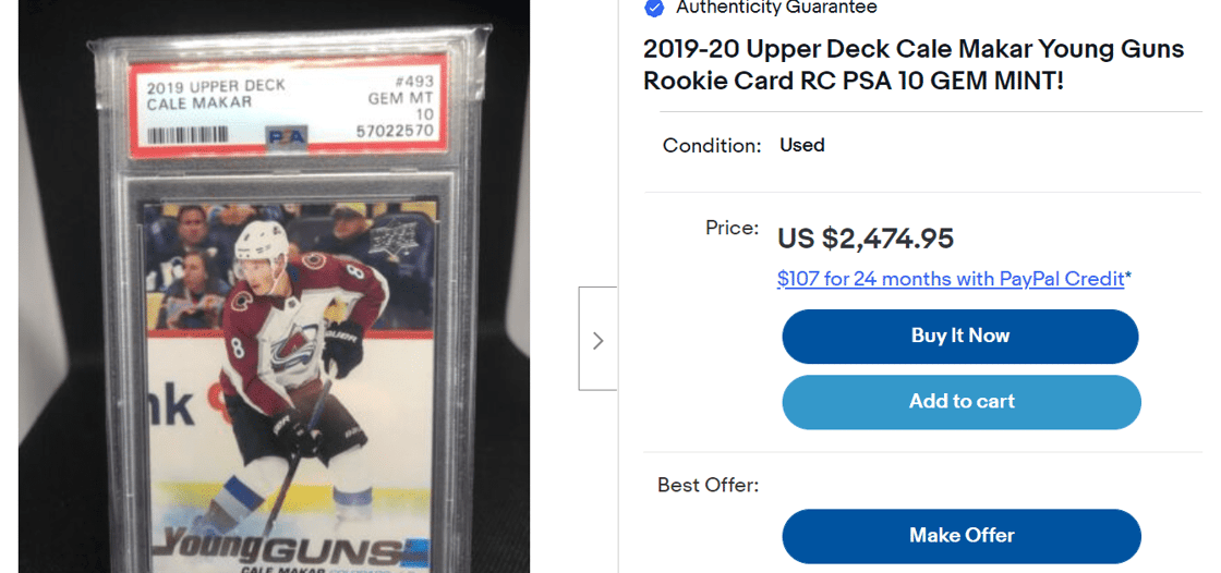 Makar rookie card